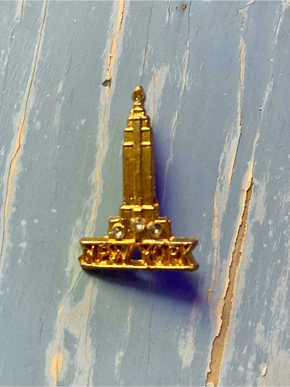 Gold New York Skyline Charm Pin - Women Jewelry